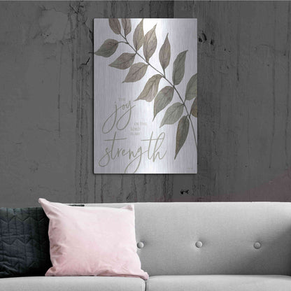 Luxe Metal Art 'The Lord is My Strength' by Cindy Jacobs, Metal Wall Art,24x36