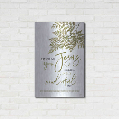Luxe Metal Art 'Turn Your Eyes Upon Jesus' by Cindy Jacobs, Metal Wall Art,24x36