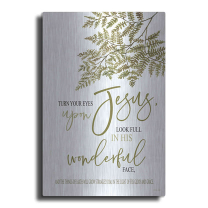 Luxe Metal Art 'Turn Your Eyes Upon Jesus' by Cindy Jacobs, Metal Wall Art