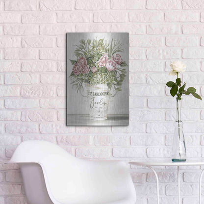 Luxe Metal Art 'Spring Peonies II' by Cindy Jacobs, Metal Wall Art,16x24