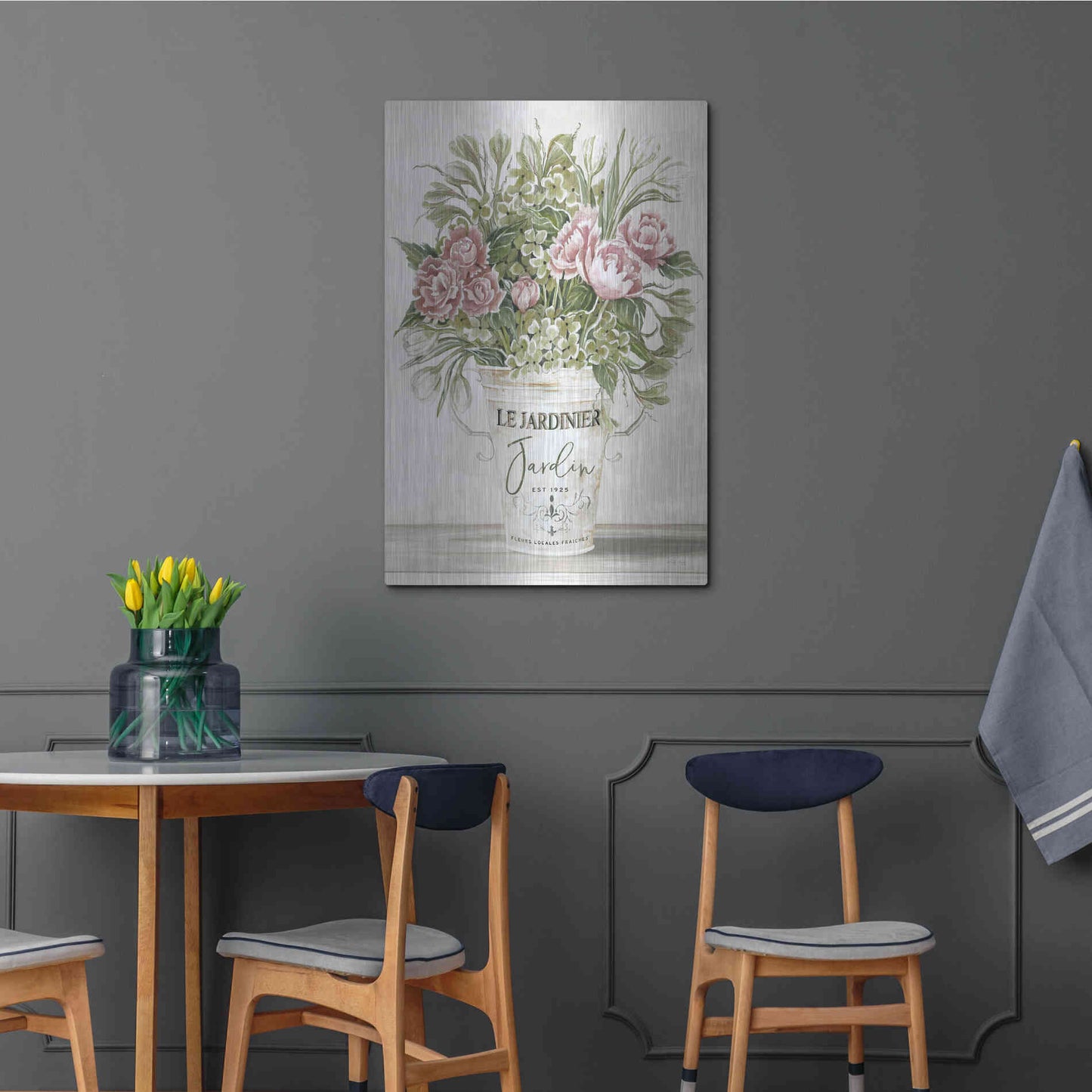 Luxe Metal Art 'Spring Peonies II' by Cindy Jacobs, Metal Wall Art,24x36