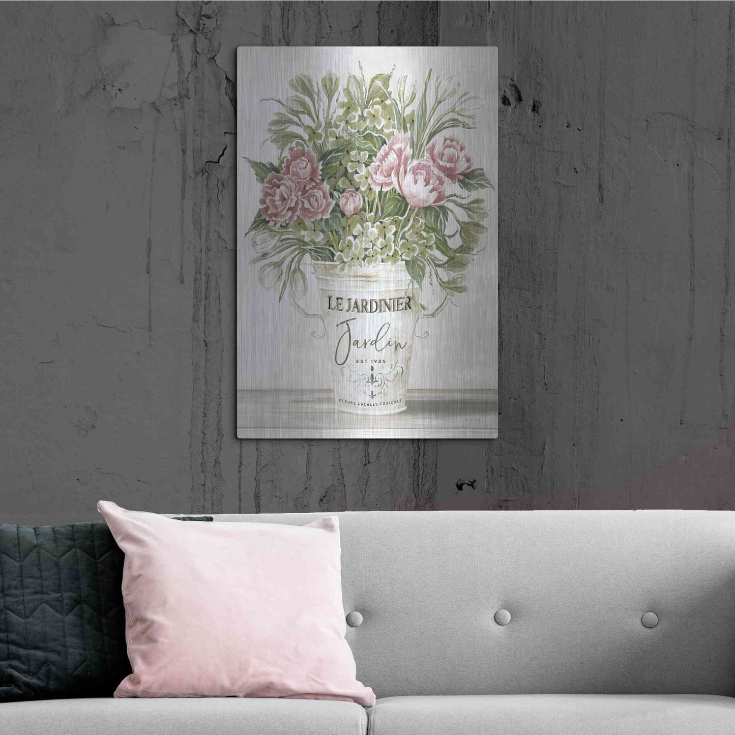 Luxe Metal Art 'Spring Peonies II' by Cindy Jacobs, Metal Wall Art,24x36