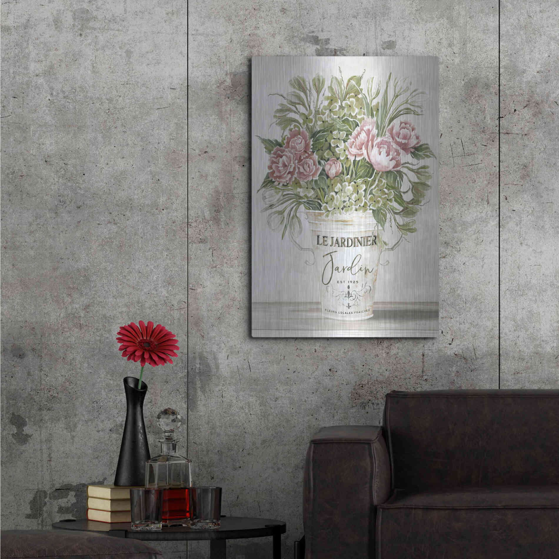 Luxe Metal Art 'Spring Peonies II' by Cindy Jacobs, Metal Wall Art,24x36