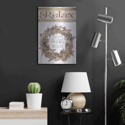 Luxe Metal Art 'Relax Shell Wreath' by Cindy Jacobs, Metal Wall Art,16x24