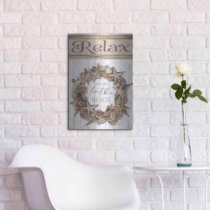 Luxe Metal Art 'Relax Shell Wreath' by Cindy Jacobs, Metal Wall Art,16x24