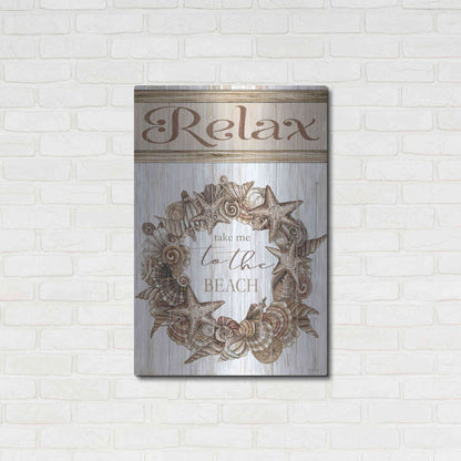 Luxe Metal Art 'Relax Shell Wreath' by Cindy Jacobs, Metal Wall Art,24x36