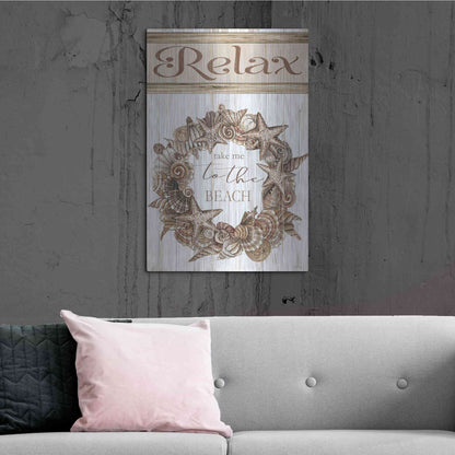 Luxe Metal Art 'Relax Shell Wreath' by Cindy Jacobs, Metal Wall Art,24x36