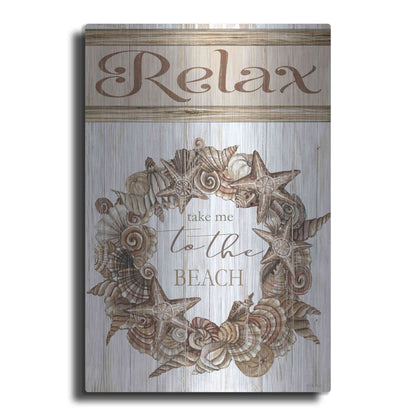 Luxe Metal Art 'Relax Shell Wreath' by Cindy Jacobs, Metal Wall Art