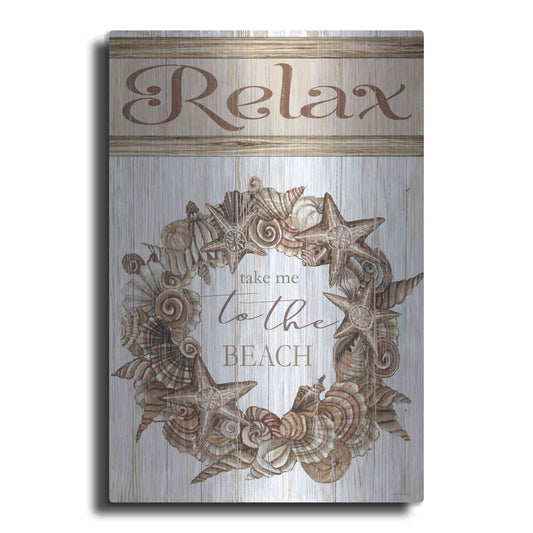 Luxe Metal Art 'Relax Shell Wreath' by Cindy Jacobs, Metal Wall Art
