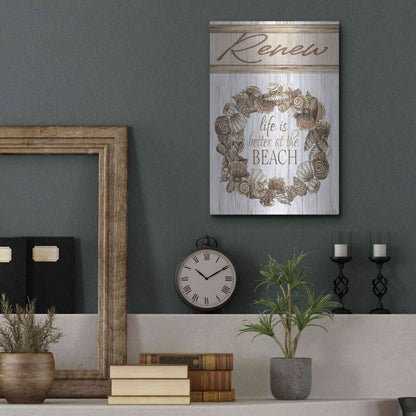 Luxe Metal Art 'Renew Shell Wreath' by Cindy Jacobs, Metal Wall Art,12x16