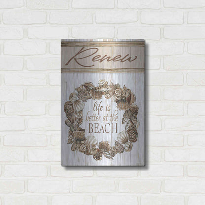 Luxe Metal Art 'Renew Shell Wreath' by Cindy Jacobs, Metal Wall Art,16x24