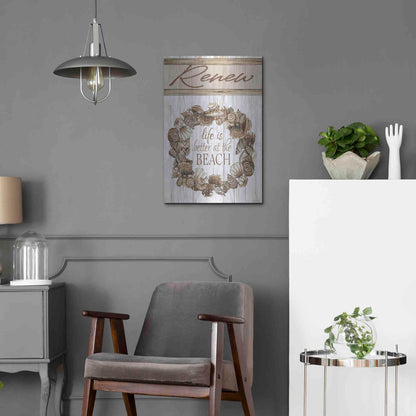 Luxe Metal Art 'Renew Shell Wreath' by Cindy Jacobs, Metal Wall Art,16x24