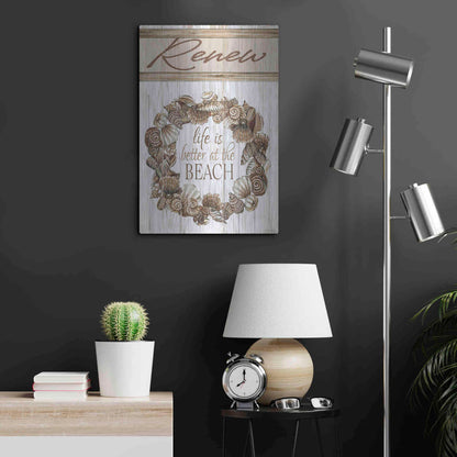 Luxe Metal Art 'Renew Shell Wreath' by Cindy Jacobs, Metal Wall Art,16x24