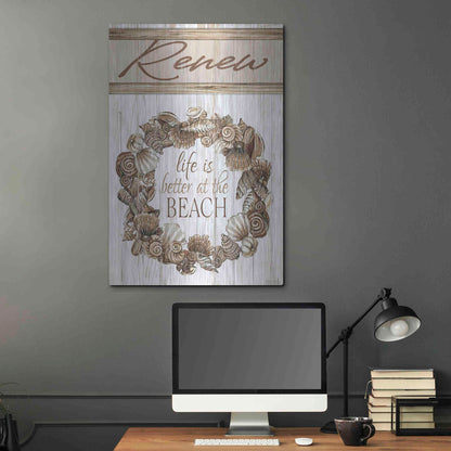 Luxe Metal Art 'Renew Shell Wreath' by Cindy Jacobs, Metal Wall Art,24x36