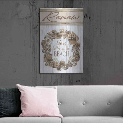 Luxe Metal Art 'Renew Shell Wreath' by Cindy Jacobs, Metal Wall Art,24x36