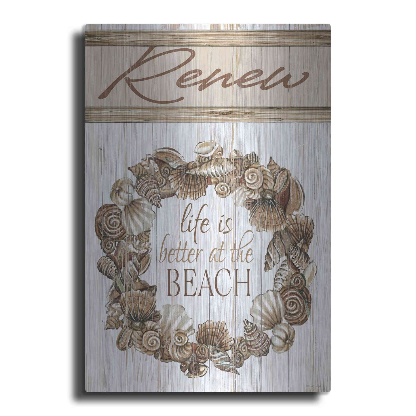 Luxe Metal Art 'Renew Shell Wreath' by Cindy Jacobs, Metal Wall Art