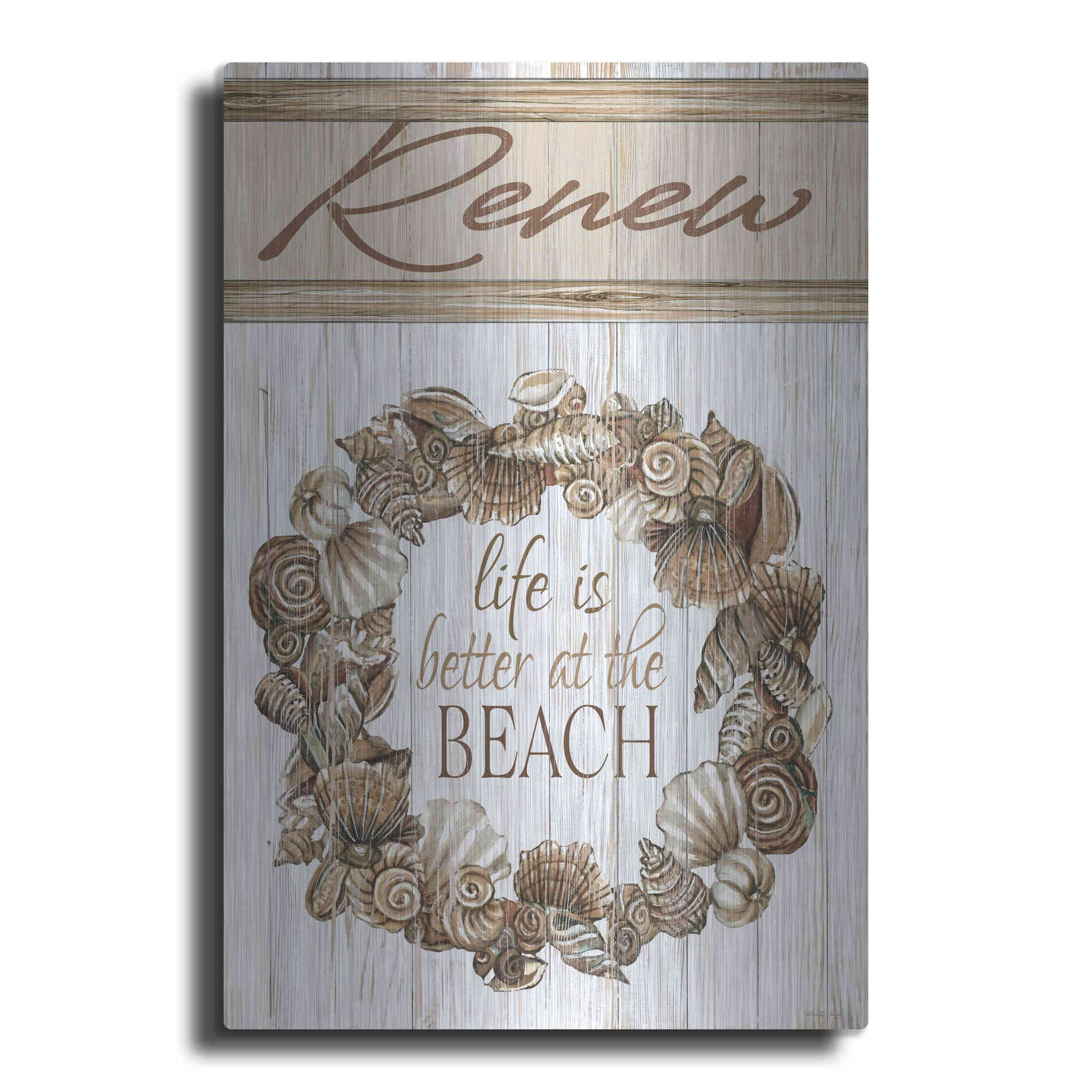Luxe Metal Art 'Renew Shell Wreath' by Cindy Jacobs, Metal Wall Art