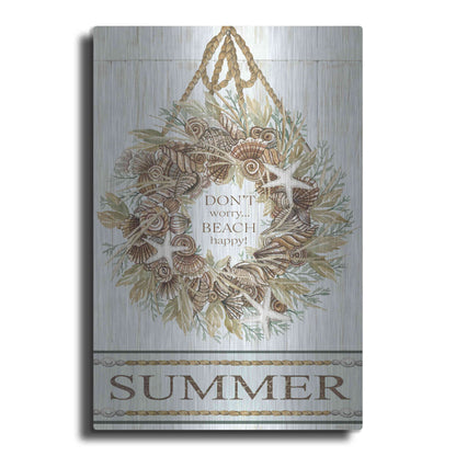 Luxe Metal Art 'Summer Beach Wreath' by Cindy Jacobs, Metal Wall Art