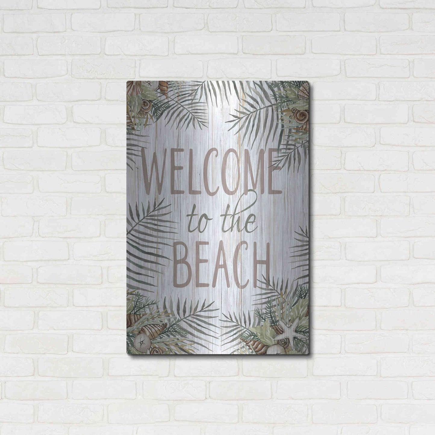 Luxe Metal Art 'Welcome to the Beach' by Cindy Jacobs, Metal Wall Art,24x36