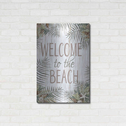 Luxe Metal Art 'Welcome to the Beach' by Cindy Jacobs, Metal Wall Art,24x36