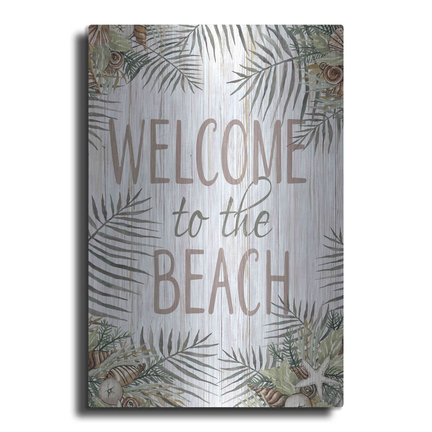 Luxe Metal Art 'Welcome to the Beach' by Cindy Jacobs, Metal Wall Art