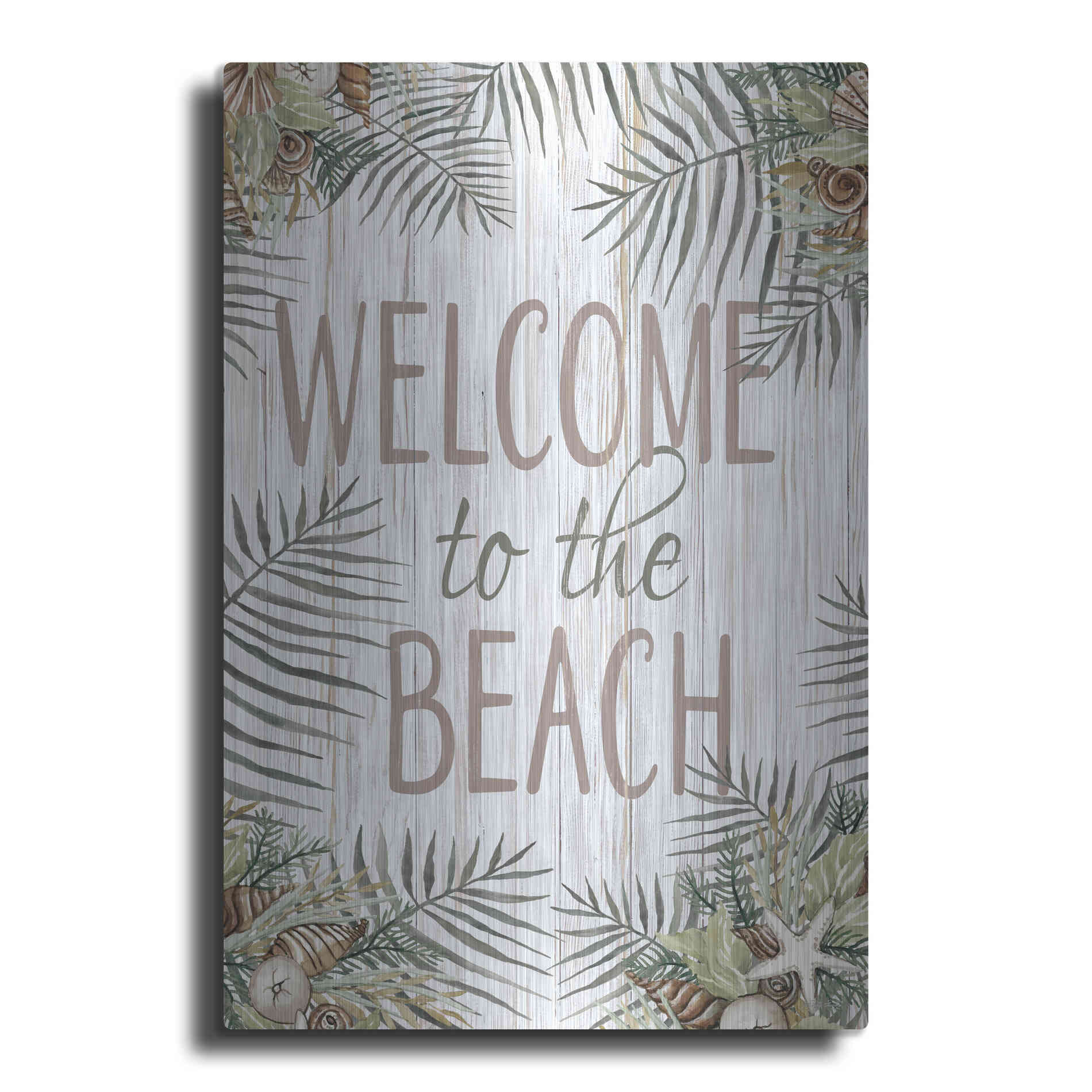 Luxe Metal Art 'Welcome to the Beach' by Cindy Jacobs, Metal Wall Art