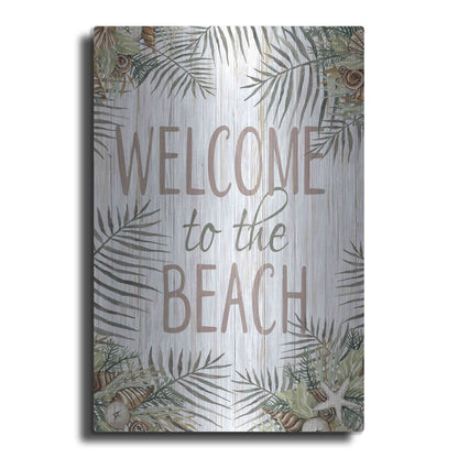 Luxe Metal Art 'Welcome to the Beach' by Cindy Jacobs, Metal Wall Art