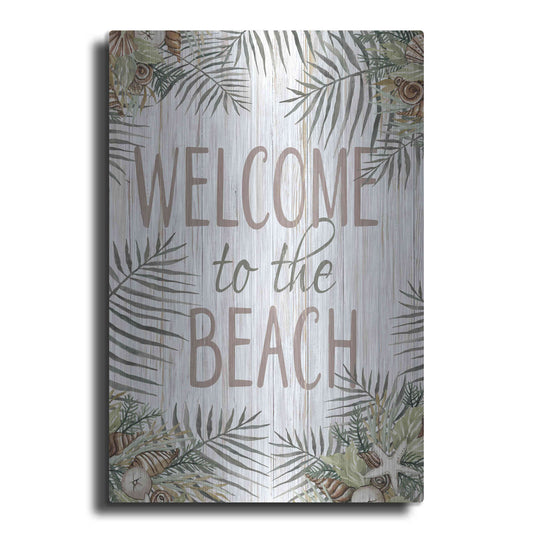 Luxe Metal Art 'Welcome to the Beach' by Cindy Jacobs, Metal Wall Art