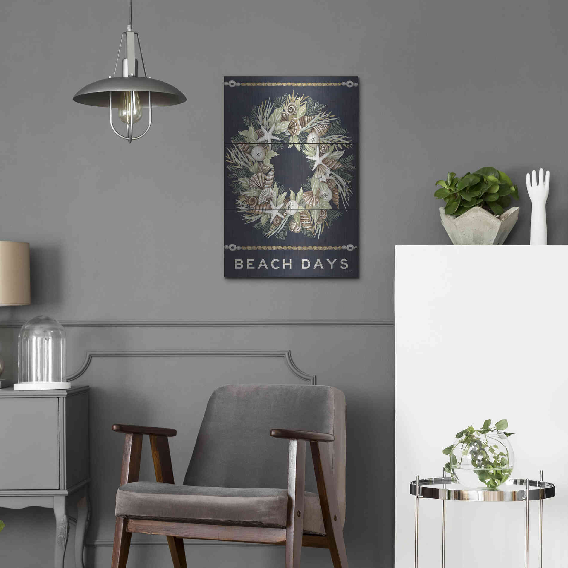 Luxe Metal Art 'Beach Days Shell' by Cindy Jacobs, Metal Wall Art,16x24