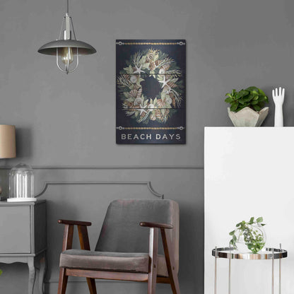 Luxe Metal Art 'Beach Days Shell' by Cindy Jacobs, Metal Wall Art,16x24