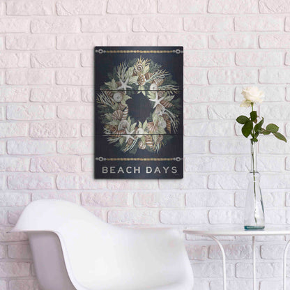 Luxe Metal Art 'Beach Days Shell' by Cindy Jacobs, Metal Wall Art,16x24
