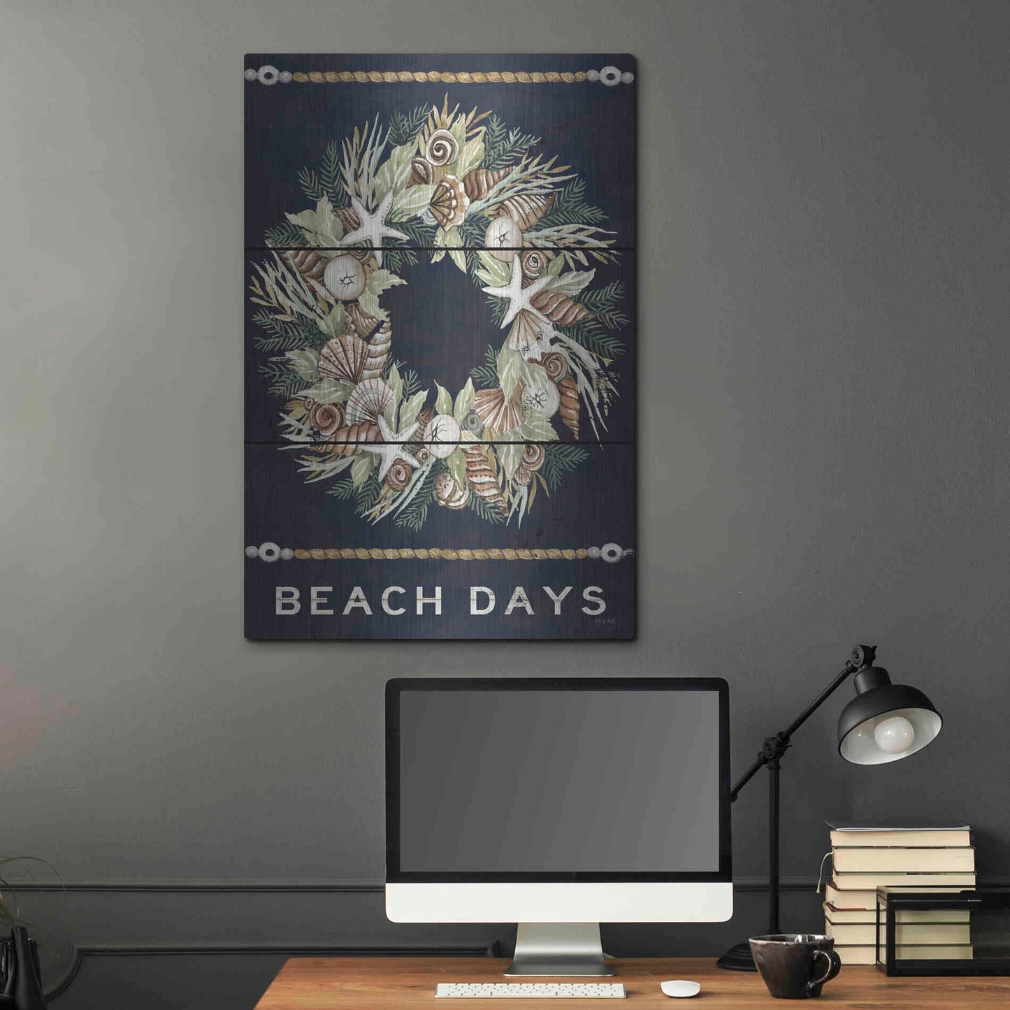 Luxe Metal Art 'Beach Days Shell' by Cindy Jacobs, Metal Wall Art,24x36