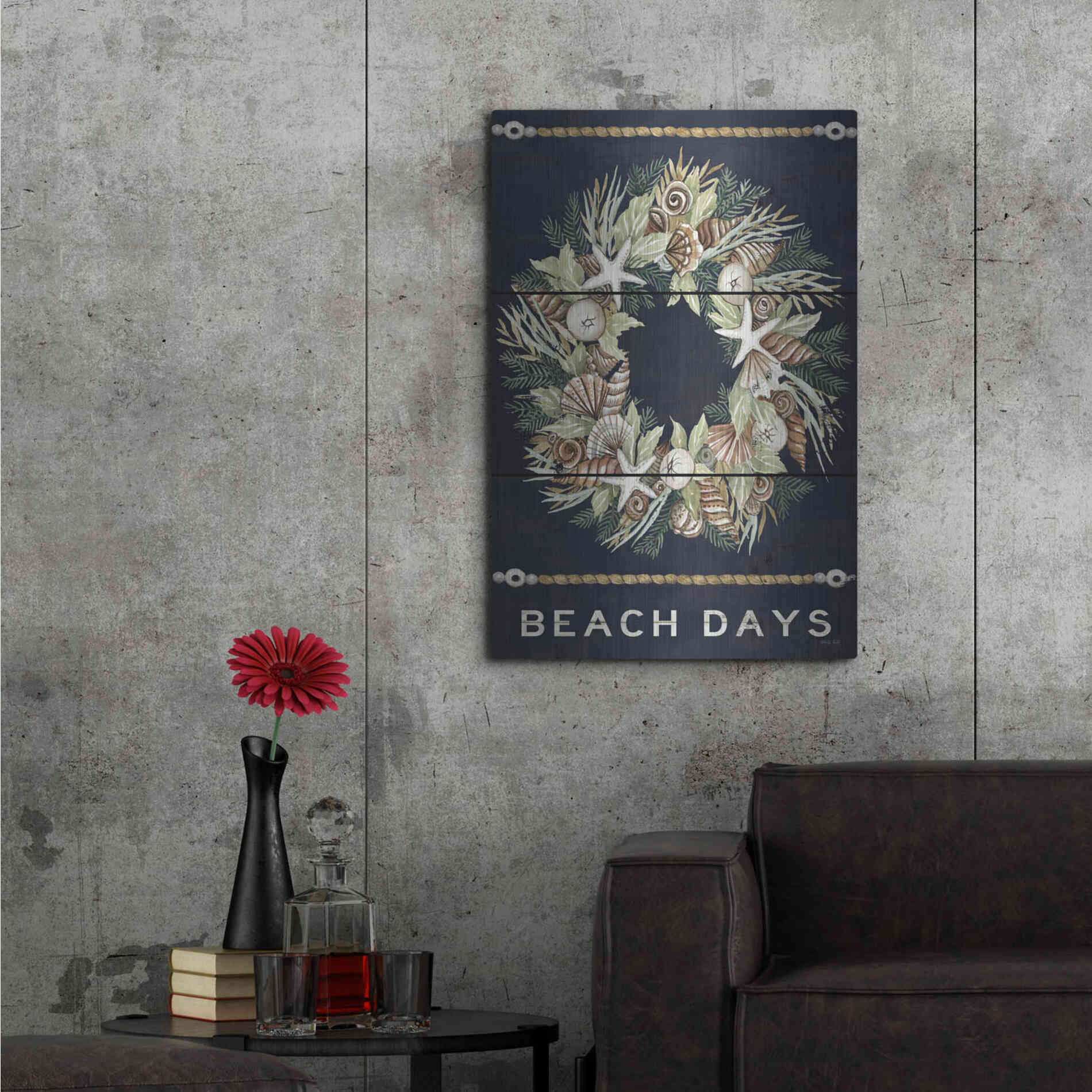 Luxe Metal Art 'Beach Days Shell' by Cindy Jacobs, Metal Wall Art,24x36