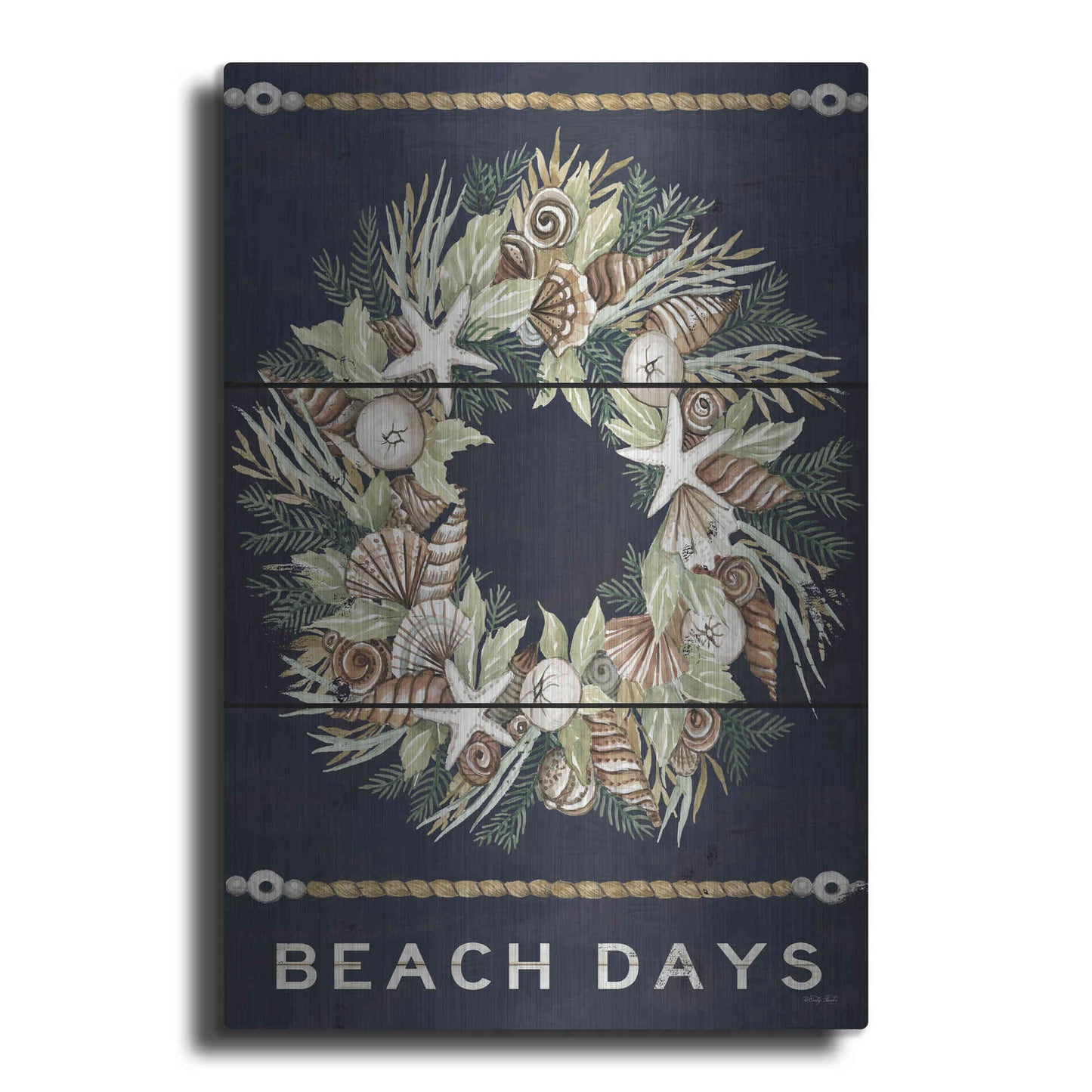 Luxe Metal Art 'Beach Days Shell' by Cindy Jacobs, Metal Wall Art