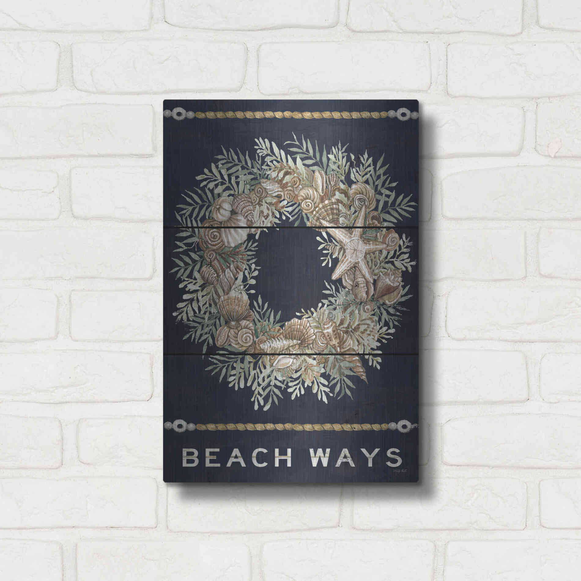 Luxe Metal Art 'Beach Ways' by Cindy Jacobs, Metal Wall Art,12x16
