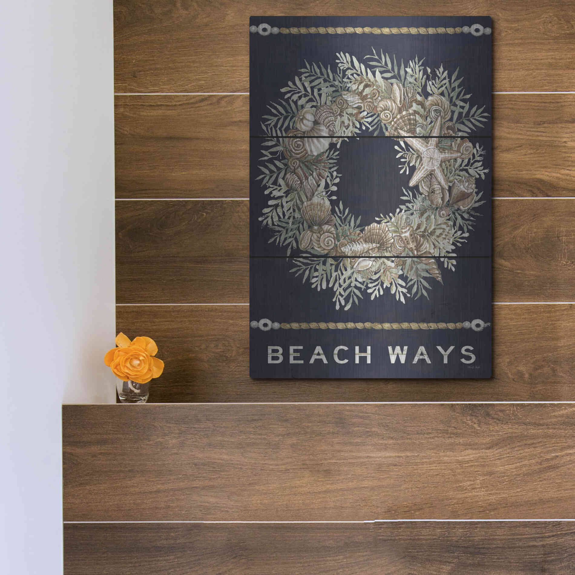 Luxe Metal Art 'Beach Ways' by Cindy Jacobs, Metal Wall Art,12x16