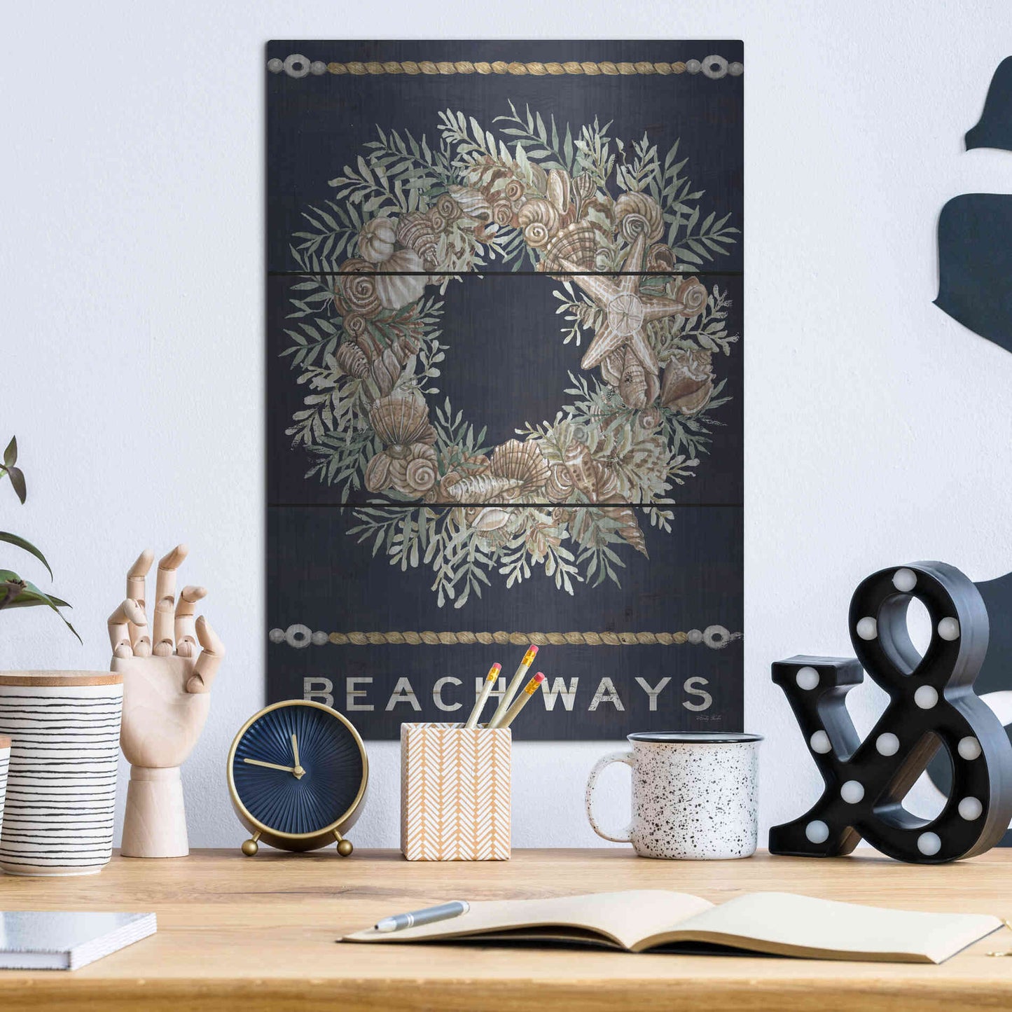 Luxe Metal Art 'Beach Ways' by Cindy Jacobs, Metal Wall Art,12x16