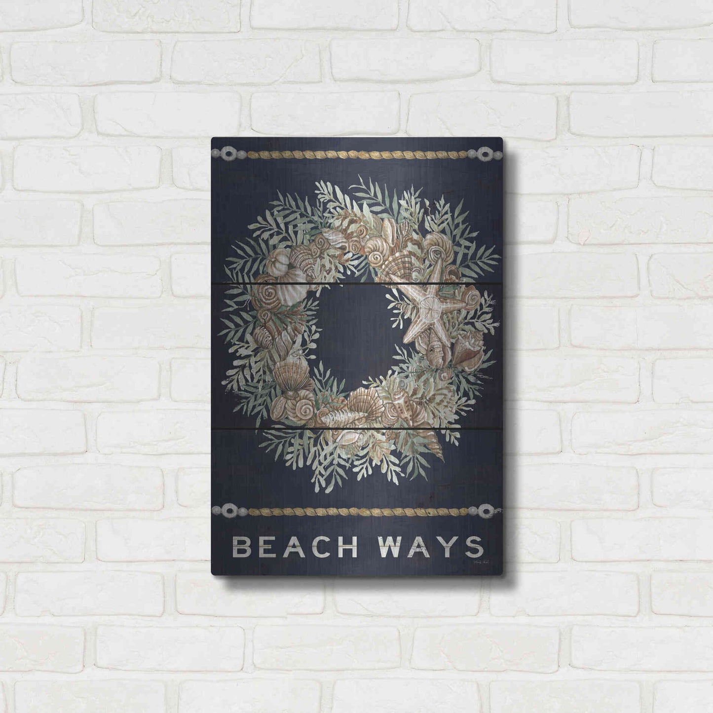 Luxe Metal Art 'Beach Ways' by Cindy Jacobs, Metal Wall Art,16x24