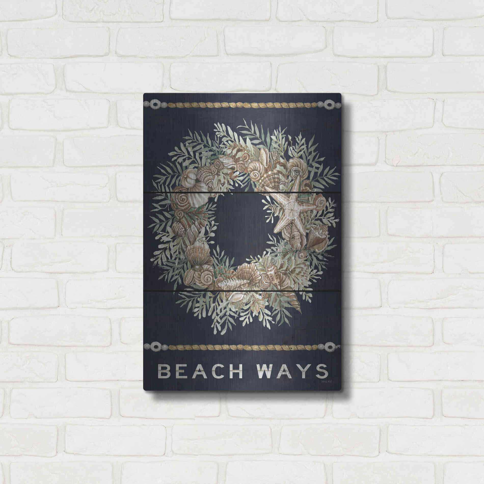Luxe Metal Art 'Beach Ways' by Cindy Jacobs, Metal Wall Art,16x24