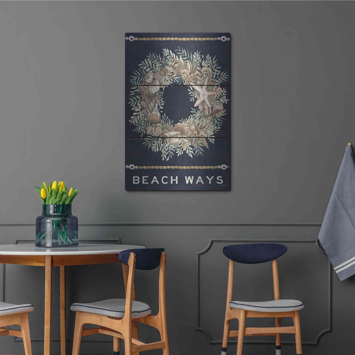 Luxe Metal Art 'Beach Ways' by Cindy Jacobs, Metal Wall Art,24x36