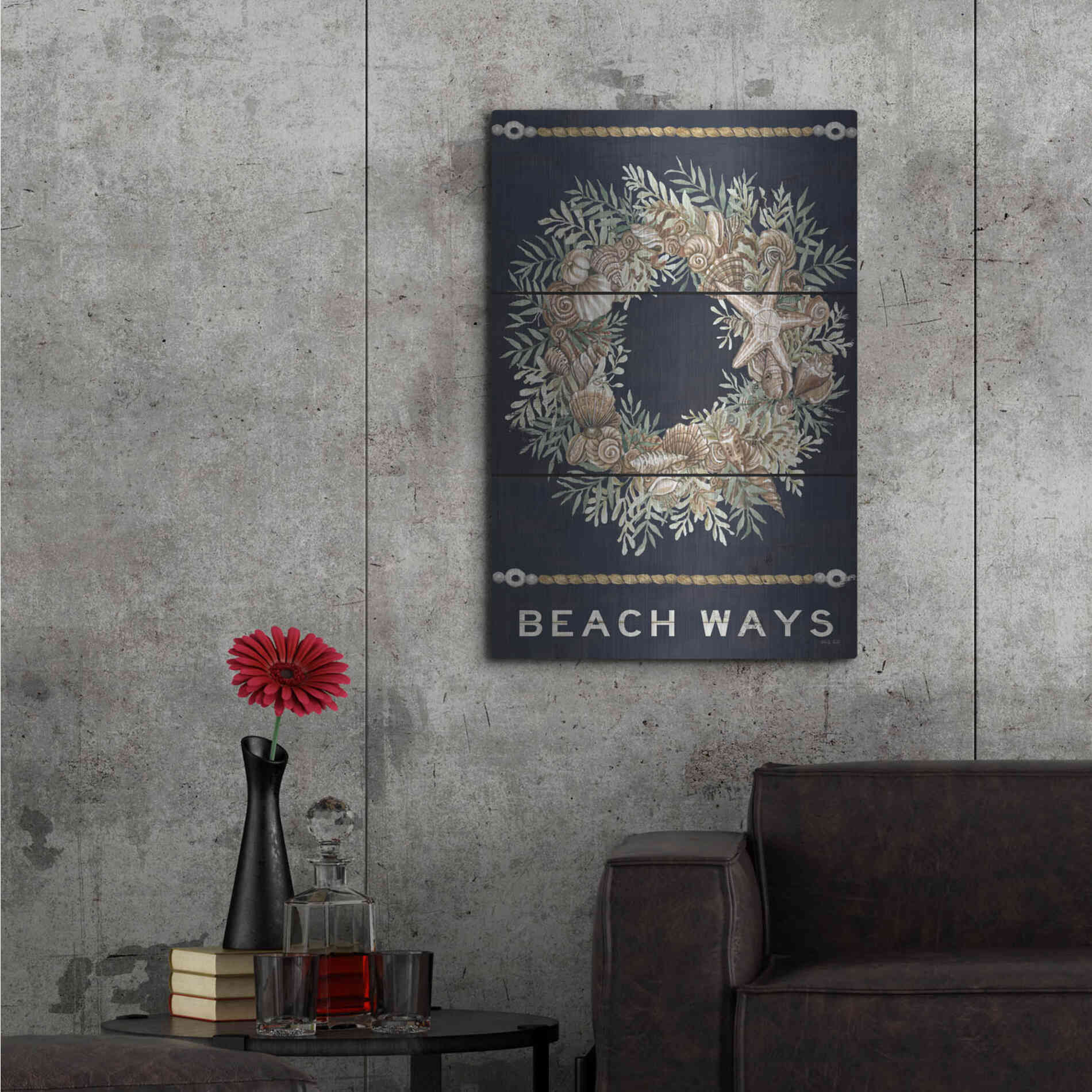 Luxe Metal Art 'Beach Ways' by Cindy Jacobs, Metal Wall Art,24x36