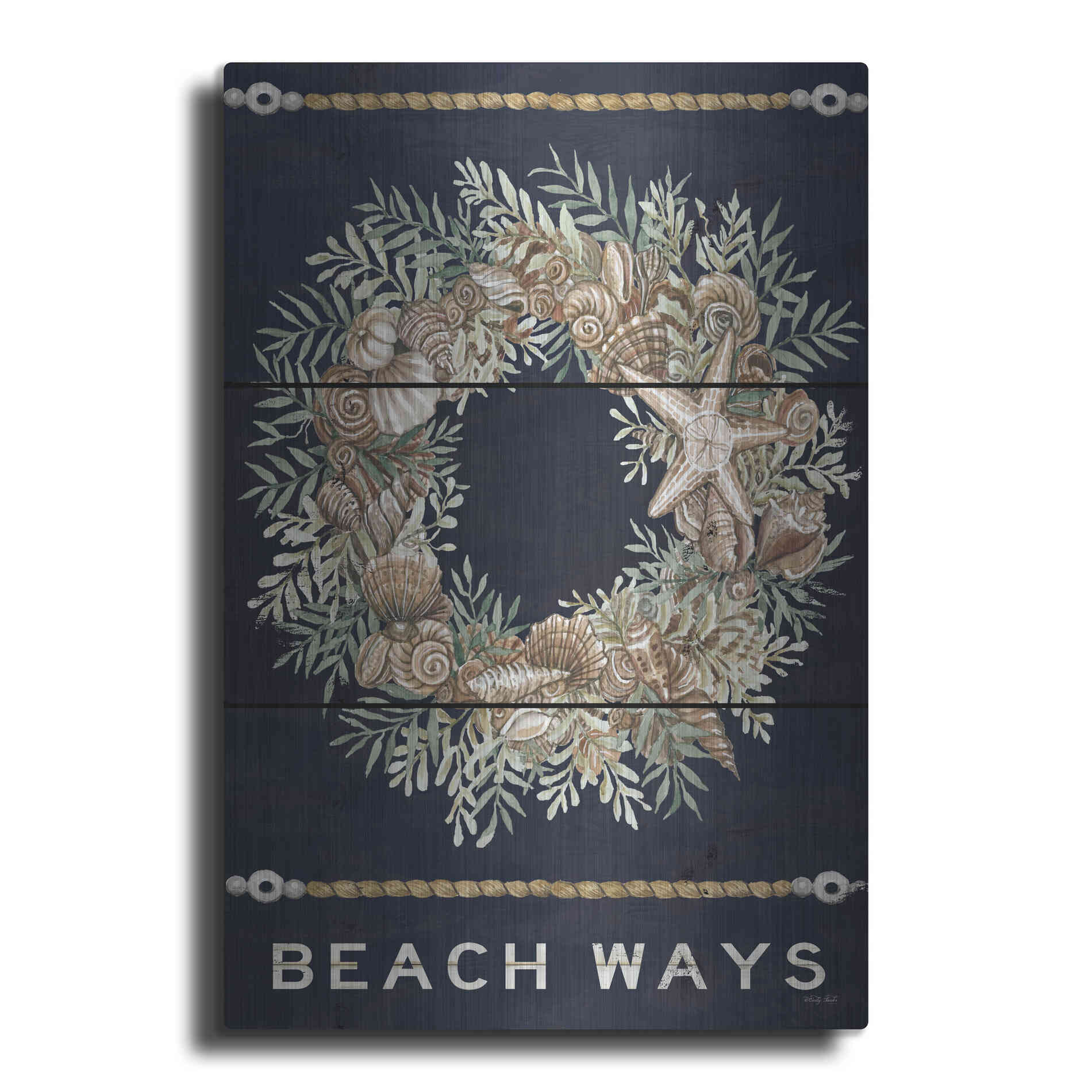 Luxe Metal Art 'Beach Ways' by Cindy Jacobs, Metal Wall Art