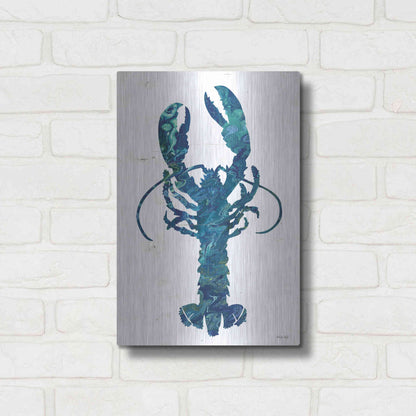 Luxe Metal Art 'Bright Lobster Blue' by Cindy Jacobs, Metal Wall Art,12x16