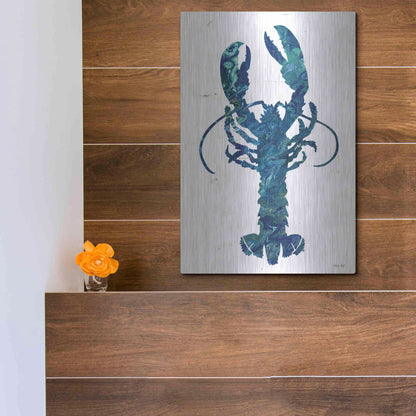 Luxe Metal Art 'Bright Lobster Blue' by Cindy Jacobs, Metal Wall Art,12x16