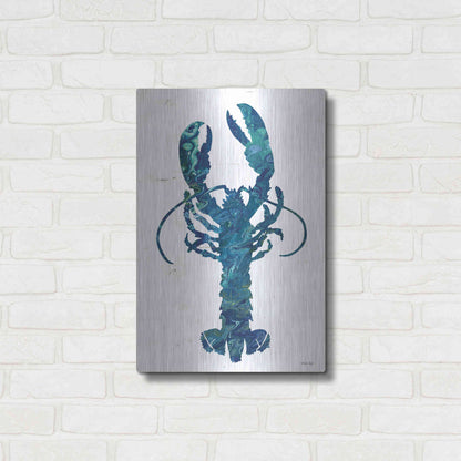 Luxe Metal Art 'Bright Lobster Blue' by Cindy Jacobs, Metal Wall Art,16x24