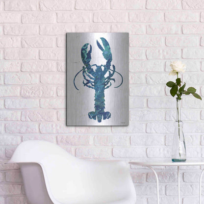 Luxe Metal Art 'Bright Lobster Blue' by Cindy Jacobs, Metal Wall Art,16x24