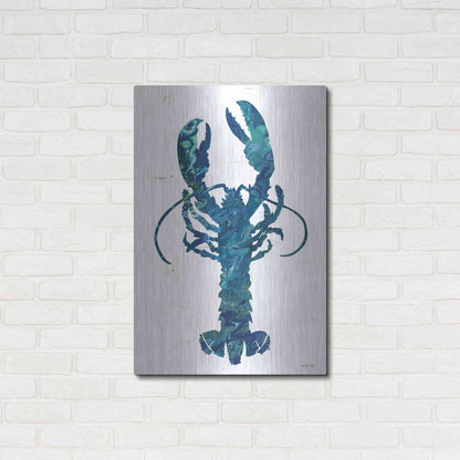 Luxe Metal Art 'Bright Lobster Blue' by Cindy Jacobs, Metal Wall Art,24x36