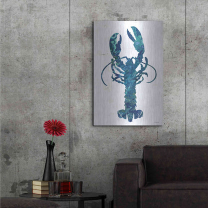 Luxe Metal Art 'Bright Lobster Blue' by Cindy Jacobs, Metal Wall Art,24x36