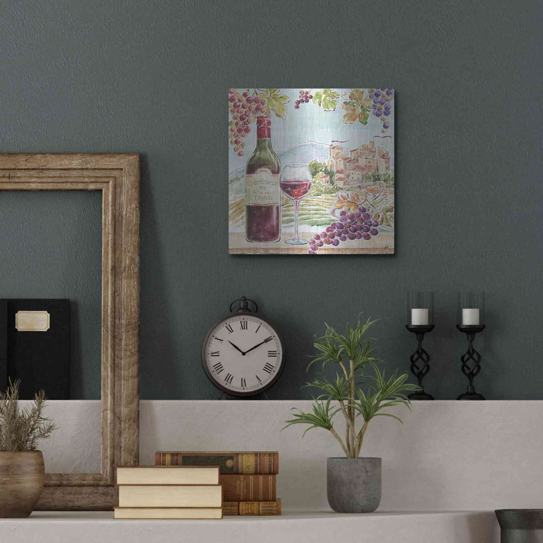 Luxe Metal Art 'Wine Country III' by Daphne Brissonet, Metal Wall Art,12x12