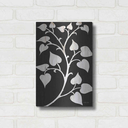 Luxe Metal Art 'Branch on Black I' by Cindy Jacobs, Metal Wall Art,12x16